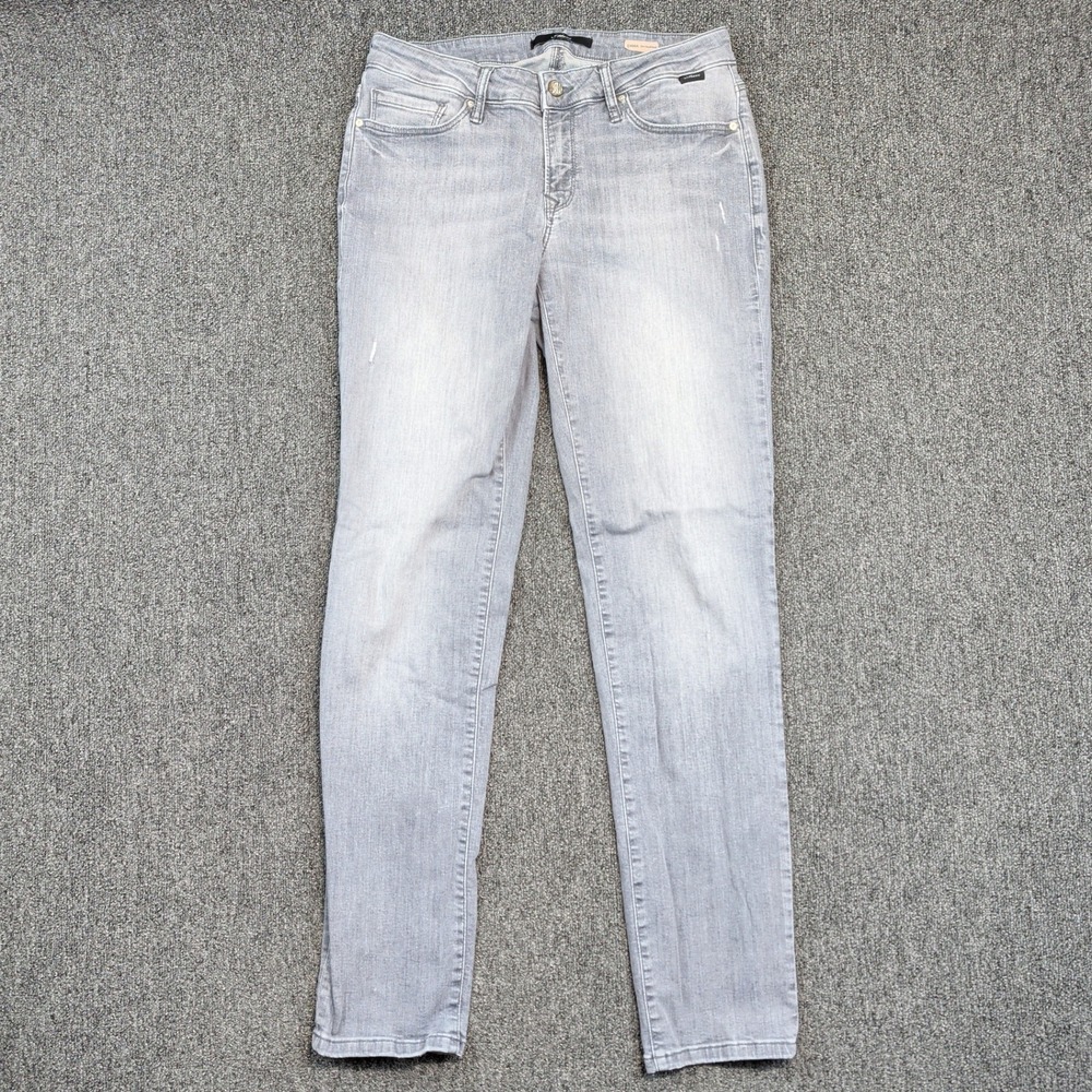 Mavi Emma Slim Boyfriend Jeans 28/32 Light Grey Cotton Stretch Tapered Denim